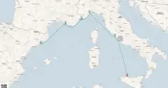 Routenkarte: Mediterrane Entdeckungsreise