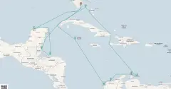Routenkarte: Karibische Entdeckungsreise ab Miami