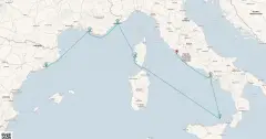Routenkarte: Mediterrane Entdeckungsreise