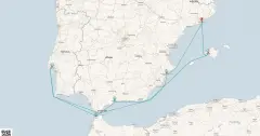 Routenkarte: Mediterrane Entdeckungsreise ab Barcelona