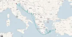Routenkarte: Mediterrane Entdeckung: Von Venezianischer Romantik zu Griechischen Inselträumen