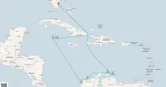 Routenkarte: Karibische Entdeckungsreise ab Miami