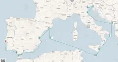 Routenkarte: Märchenhafte Mittelmeerkulisse: Von Lissabon nach Venedig