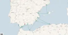 Routenkarte: Andalusische Küsten und mediterrane Schätze