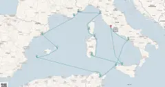 Routenkarte: Mediterrane Entdeckungsreise