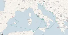 Routenkarte: Mediterrane Entdeckungsreise