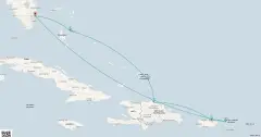 Routenkarte: 14-Tägige Reise in die Östliche Karibik: Bahamas & San Juan