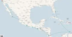 Routenkarte: 16 Tage Panamakanal