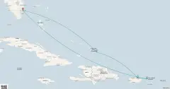Routenkarte: 7-Tägige Reise in die Östliche Karibik: San Juan & St. Thomas