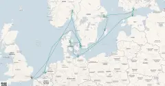 Routenkarte: 14-Tägige Reise Durch die Hafenstädte der Ostsee und Skandinaviens