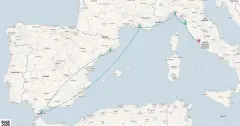 Routenkarte: 7-Tägige Kreuzfahrt im Westlichen Mittelmeer; Italien, Frankreich & Gibraltar