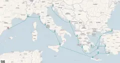 Routenkarte: 22-Tägige Reise Zu den Griechischen Inseln mit der Amalfi-Küste, Istanbul und Dubrovnik