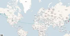 Routenkarte: 15-Tägige Nordpazifiküberquerung