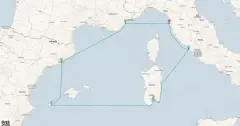 Routenkarte: Mediterrane Entdeckungsreise ab Livorno