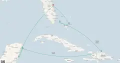 Routenkarte: Karibische Entdeckungsreise mit MSC Cruises