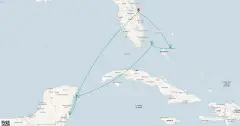 Routenkarte: Karibische Traumroute ab Port Canaveral