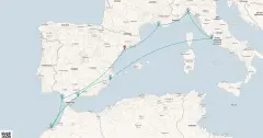 Routenkarte: Mediterrane Entdeckungsreise