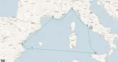 Routenkarte: Mediterrane Melodienreise