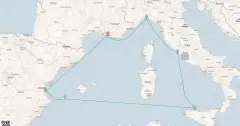 Routenkarte: Mediterrane Entdeckungsreise
