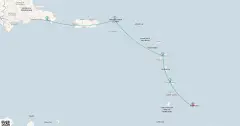 Routenkarte: Karibische Inselperlen Expedition