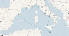 Routenkarte: Mediterrane Entdeckungsreise
