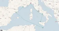 Routenkarte: Mediterrane Entdeckerreise