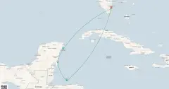 Routenkarte: Karibische Entdeckungsreise ab Miami