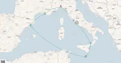 Routenkarte: Mediterrane Kultur und Inselzauber