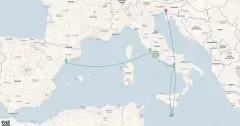 Routenkarte: Mediterrane Entdeckungsfahrt