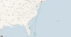 Routenkarte: Karibiktraum von New York