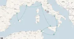 Routenkarte: Mediterrane Entdeckungsreise