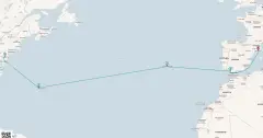 Routenkarte: Atlantikzauber zwischen Europa und Amerika