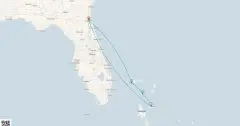 Routenkarte: Sonnenparadies Bahama-Entdecker