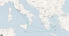 Routenkarte: Mediterranes Insel- und Küstenabenteuer