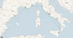 Routenkarte: Mediterrane Entdeckungsreise