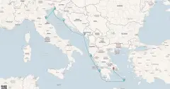 Routenkarte: Kulturelle Schätze und Adriatische Sterne