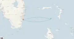 Routenkarte: Karibische Inselträume ab Miami