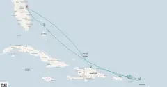 Routenkarte: Karibische Inselträume mit Norwegian Cruise Line