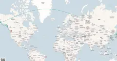 Routenkarte: Von den Fjorden Alaskas ins Herz Japans
