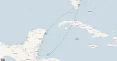 Routenkarte: Karibische Inselträume ab Miami