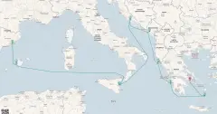 Routenkarte: Mediterrane Kultur- und Küstenträume