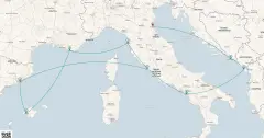 Routenkarte: Mediterrane Entdeckungsreise