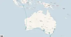 Routenkarte: Entdeckungsreise entlang der südlichen Küsten Asiens und Australiens