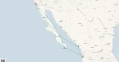 Routenkarte: Mexikanische Riviera - San Diego