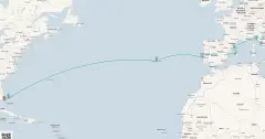 Routenkarte: Von der Karibik zum Mittelmeer: Eine Reise mediterraner Entdeckungen