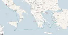Routenkarte: Mediterrane Entdeckungsreise