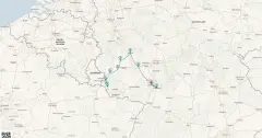 Routenkarte: Eine Reise durch die Zeit auf Saar, Rhein, Neckar und Mosel