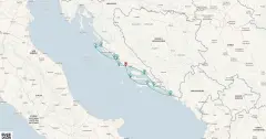 Routenkarte: Die Ufer Dalmatiens intensiv erleben