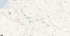 Routenkarte: Genuss und Wein auf Main und Rhein