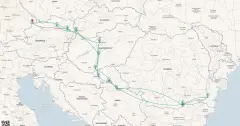 Routenkarte: Von Passau bis ans Schwarze Meer